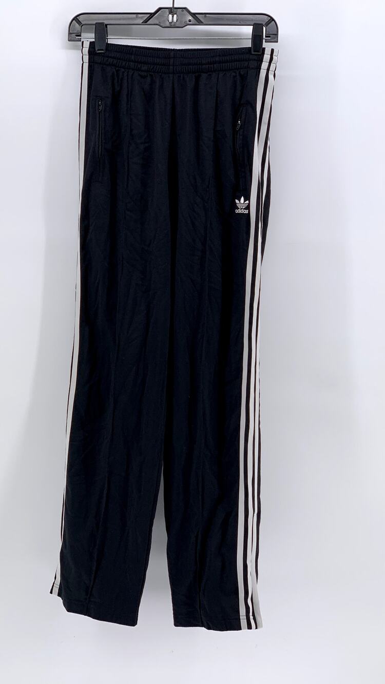 ADIDAS Women's Black Straight-Leg Active Track Pants SZ S